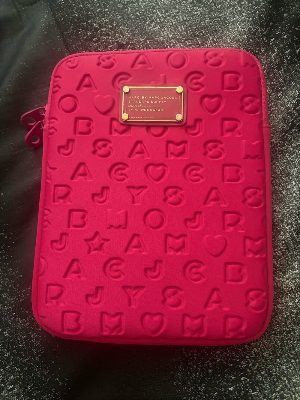 Marc by Marc Jacobs Bright Pink Embossed Tablet Sleeve